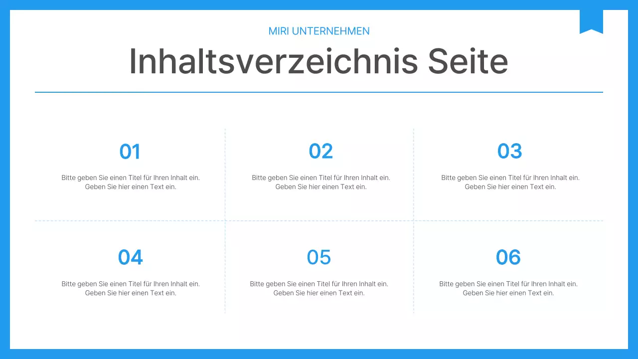 Einfacher Unternehmensbericht in Blau und Weiß