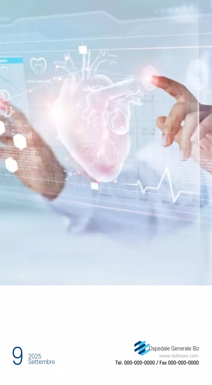 Calendario promozionale dell'ospedale semplice, bianco e blu