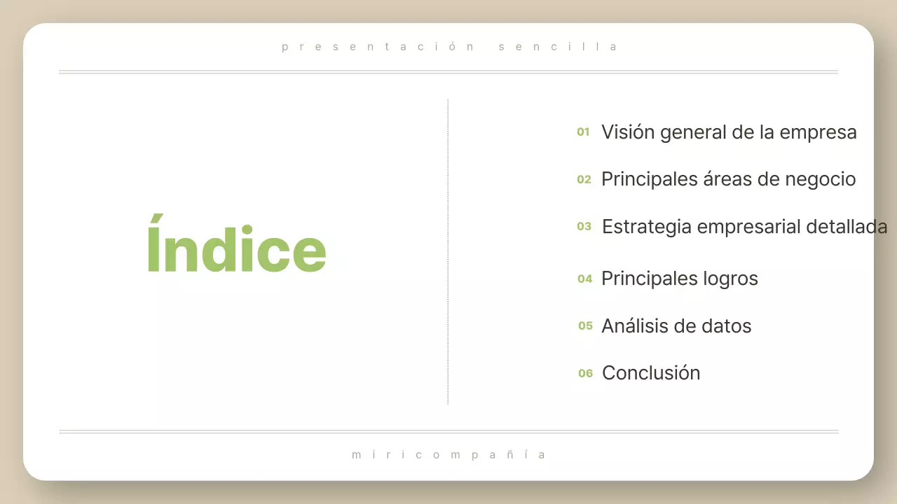 Descripción del informe Beige clean