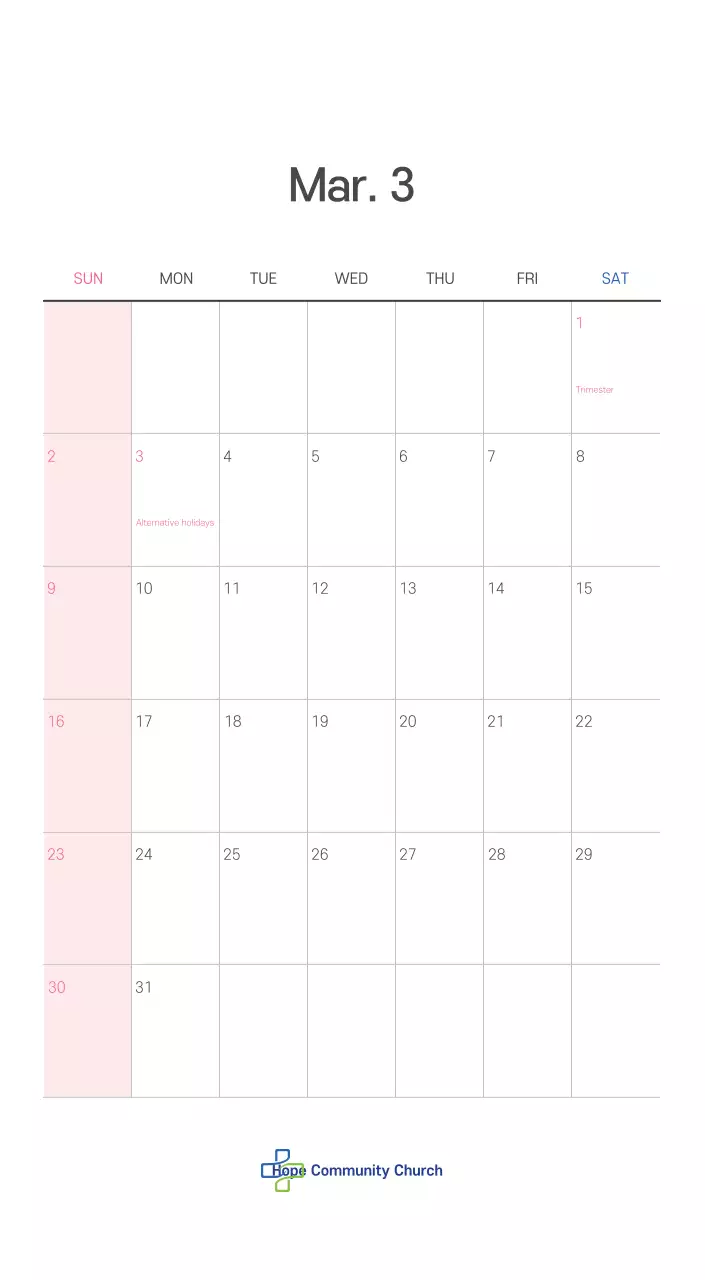 Ilustrasi gereja yang bersih dengan warna pastel