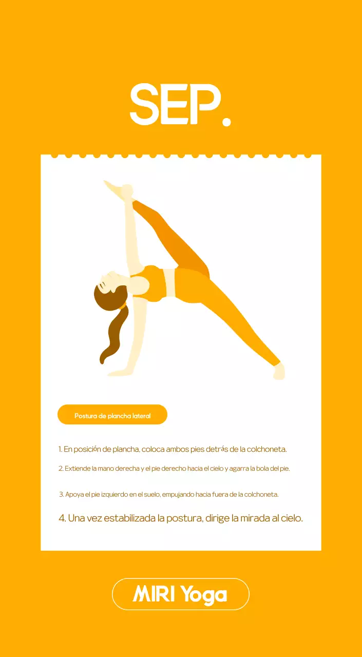 Calendario promocional de yoga minimalista naranja