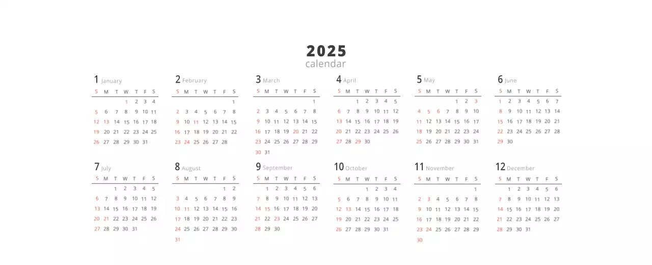 ベージュのミニマルなインテリアカレンダー