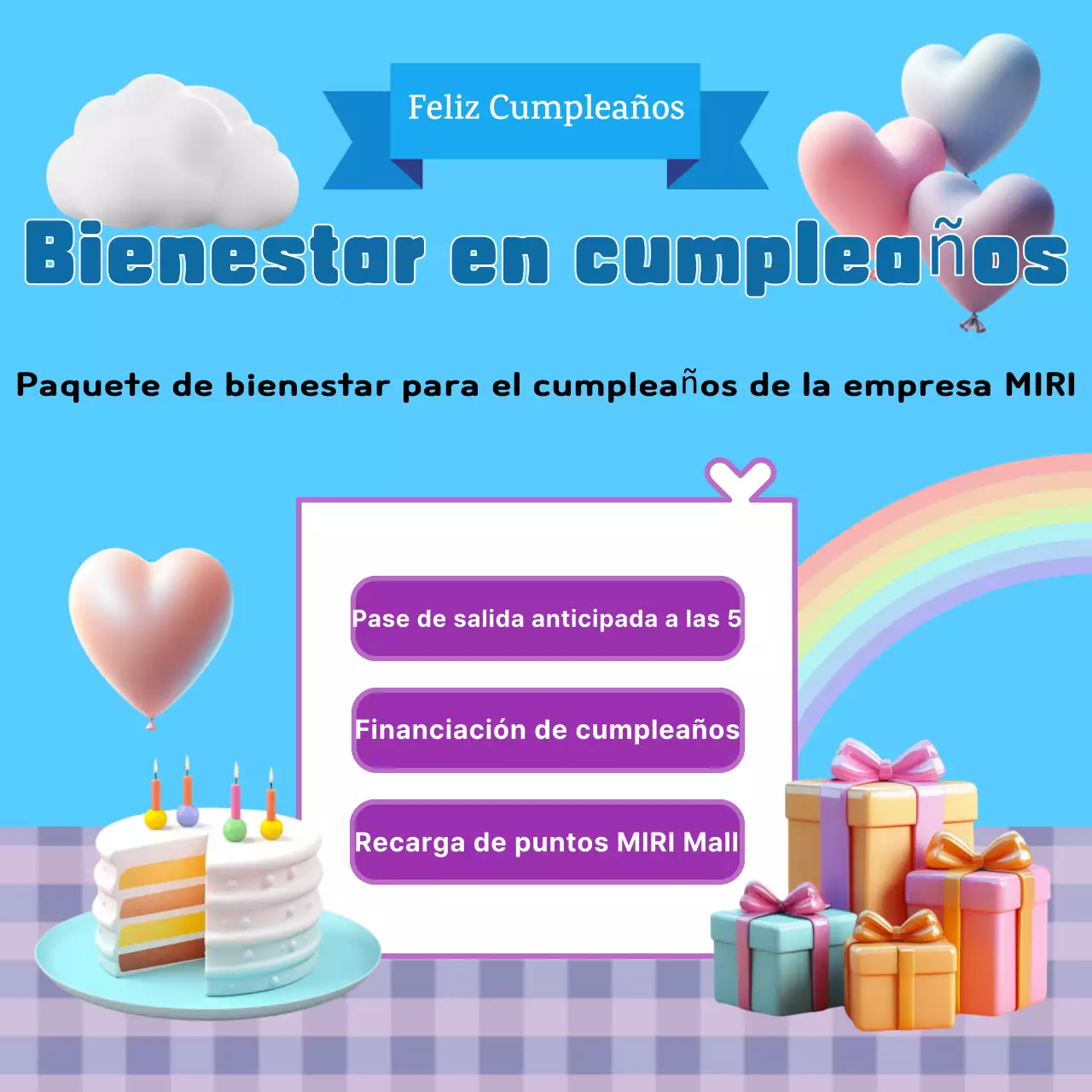 Una celebración de cumpleaños celeste