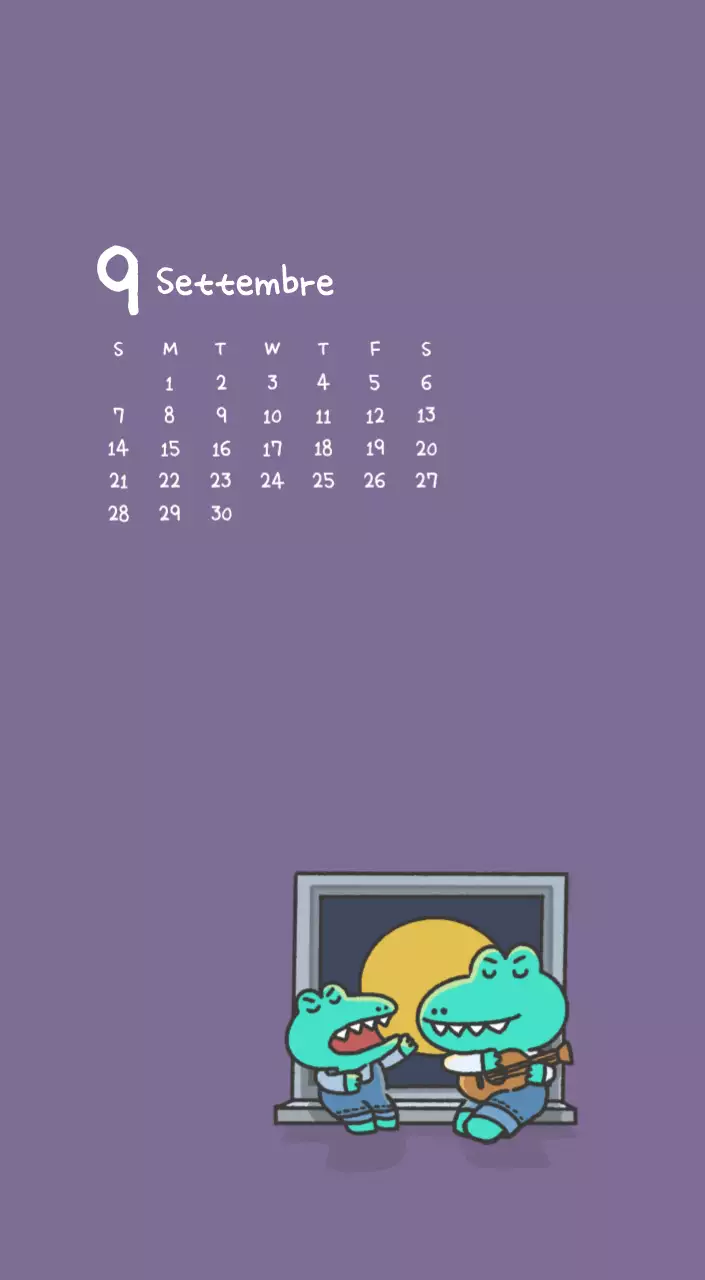 Un calendario con un simpatico concetto di illustrazione di Ago