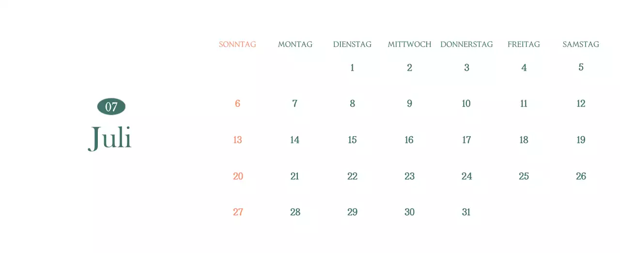 Ein moderner Café-Kalender mit Empfehlungen für das Getränk des Monats
