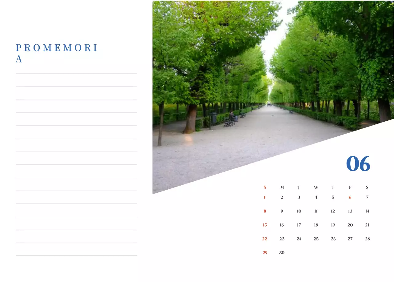 Calendario ospedaliero moderno blu