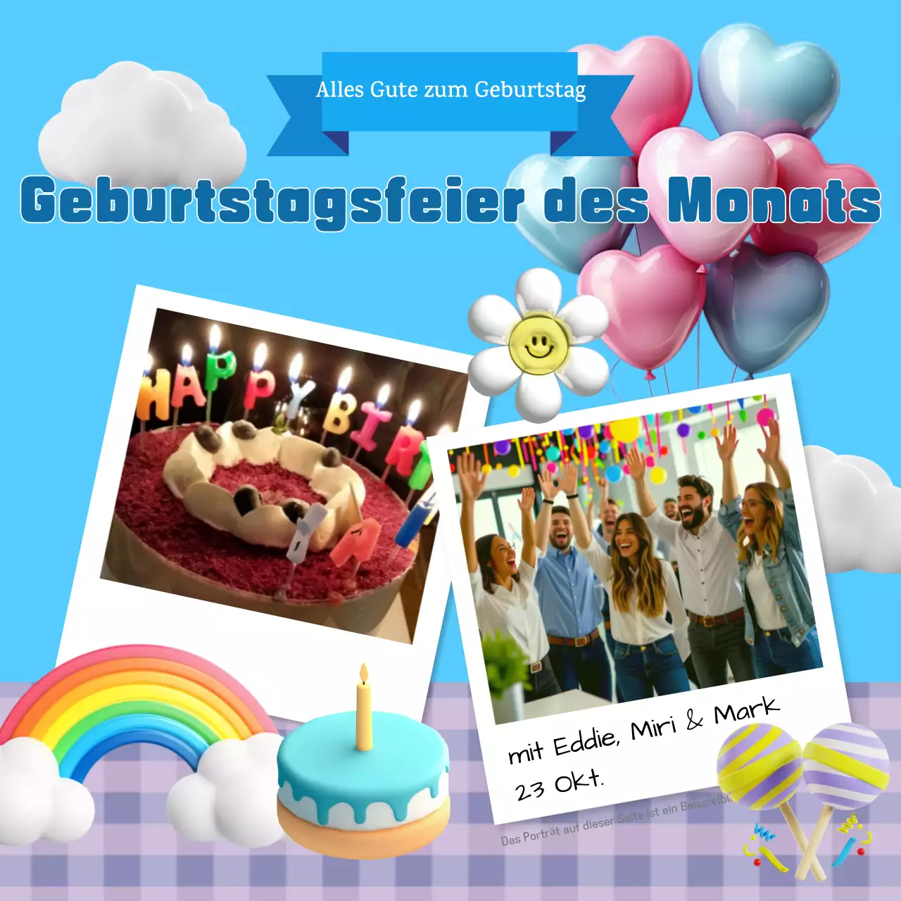 Eine hellblaue Geburtstagsfeier