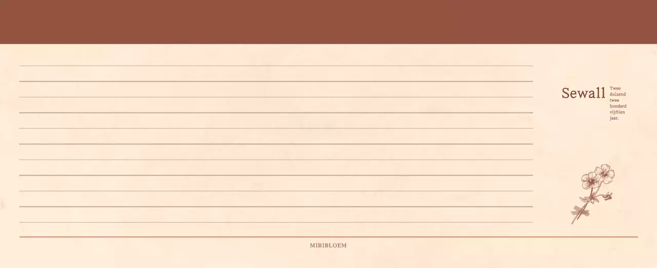 Een sentimentele bloemenkalender in lichtbruin en bruin wollen papierconcept