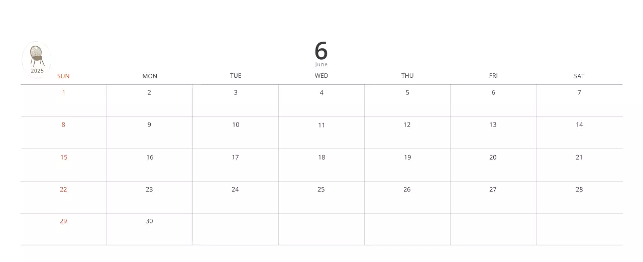 ベージュのミニマルなインテリアカレンダー