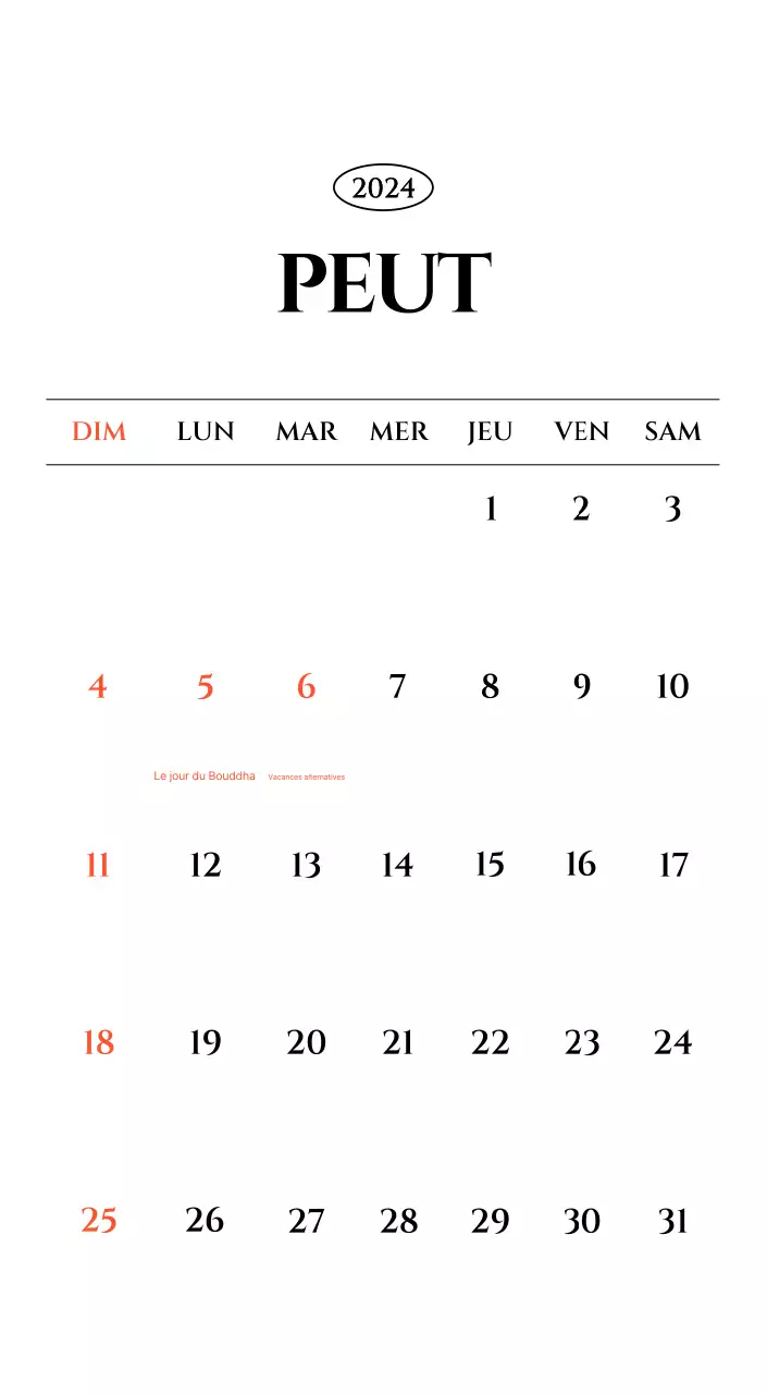 Calendrier simple avec un concept de photographie de voyage émotionnel en noir et blanc
