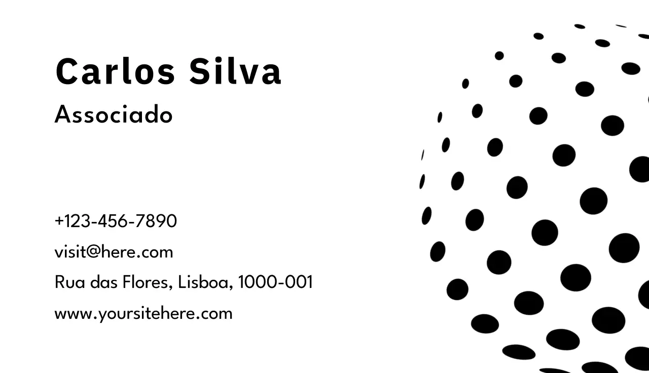Design minimalista de cartão de visita preto
