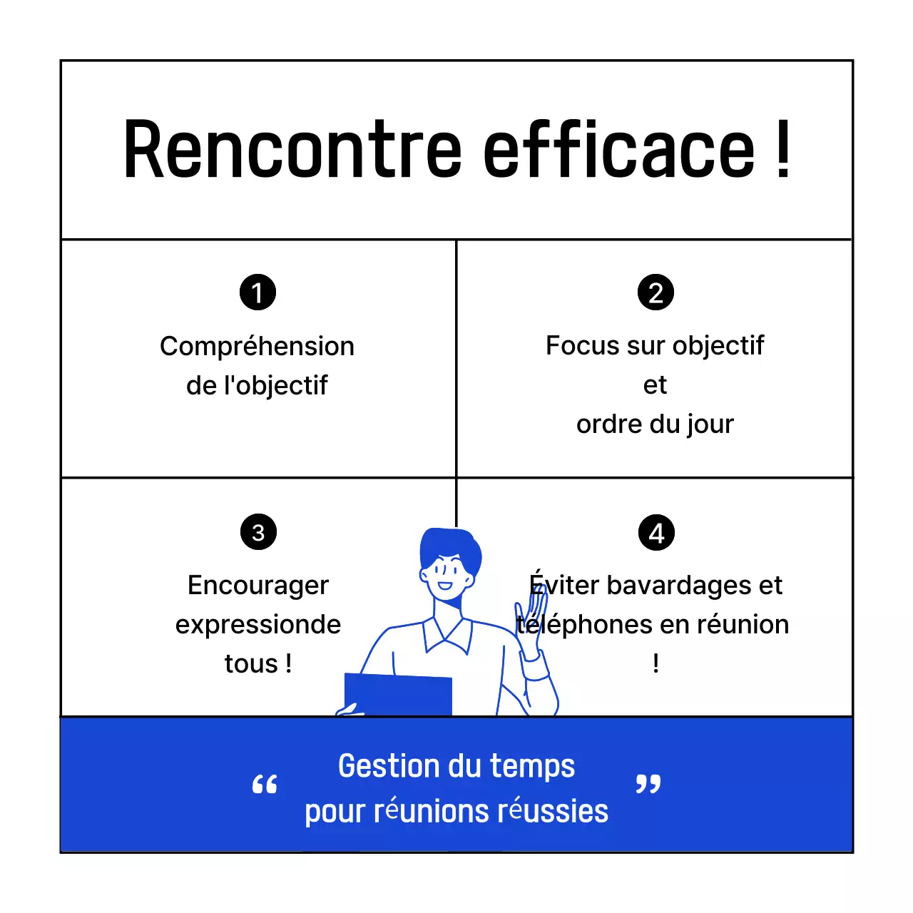 Réunions d'affaires modernes dans une lettre d'information bleue
