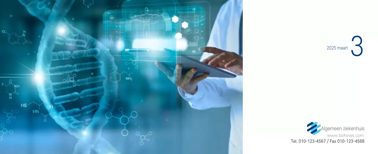 Navy Witte Eenvoudige Ziekenhuis Promotiekalender