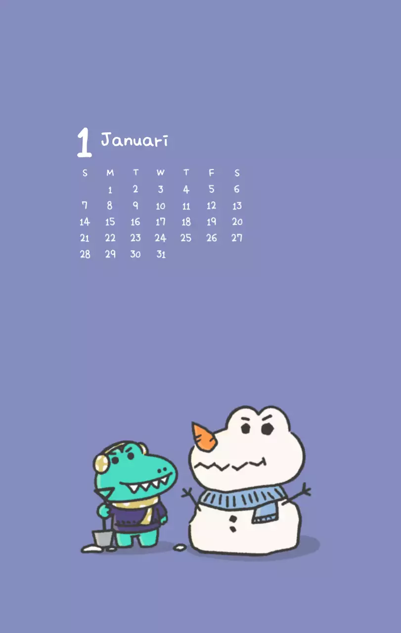 Een kalender met een schattig Ago-illustratieconcept
