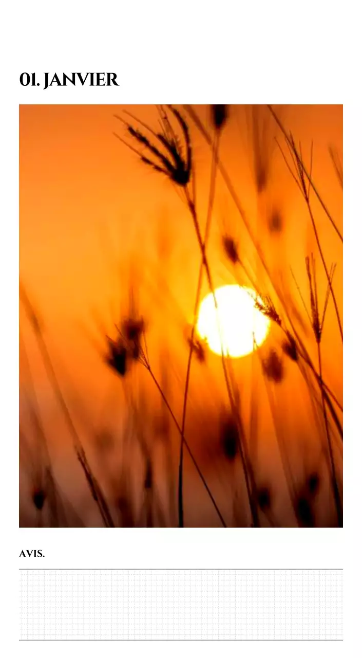 Calendrier simple avec un concept de photographie de voyage émotionnel en noir et blanc