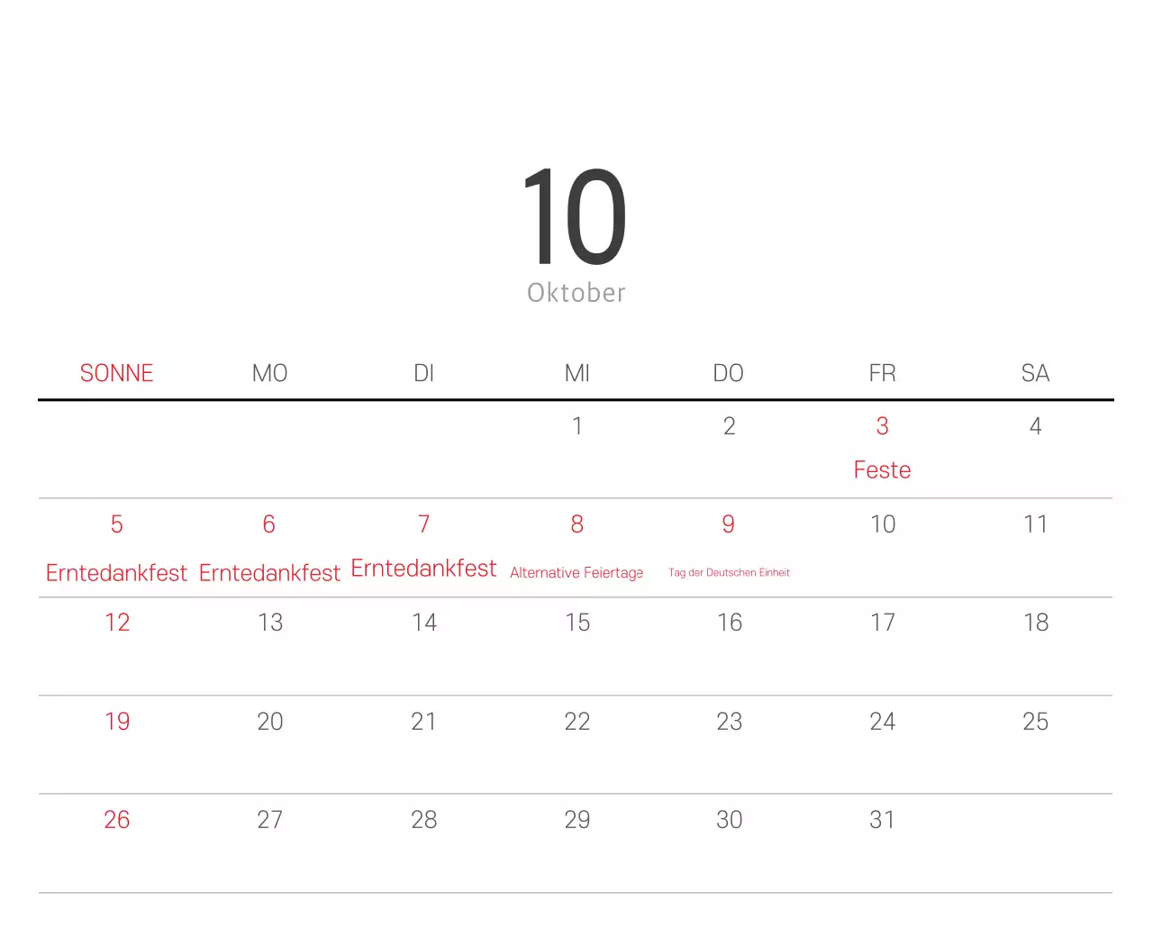 Weißer sauberer botanischer Naturkalender