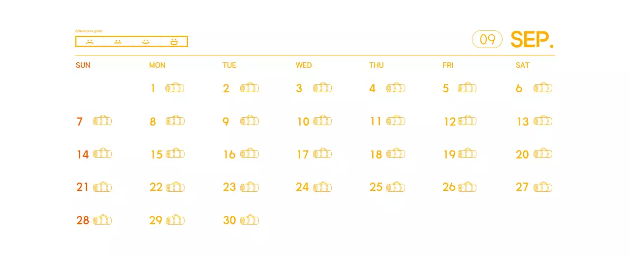 Orange Minimalist Yoga Promotional Calendar