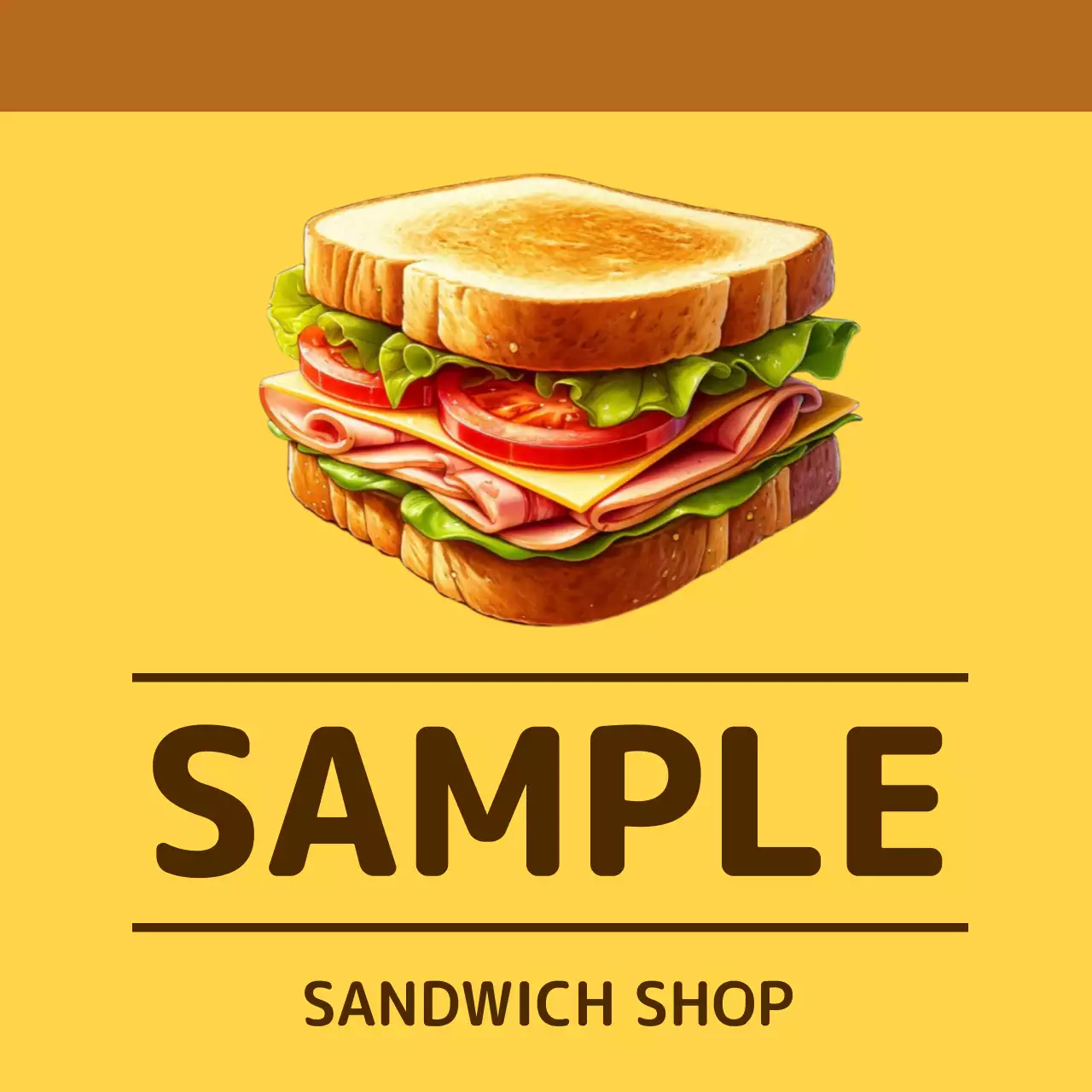 黄色 シンプル サンドイッチ ロゴ