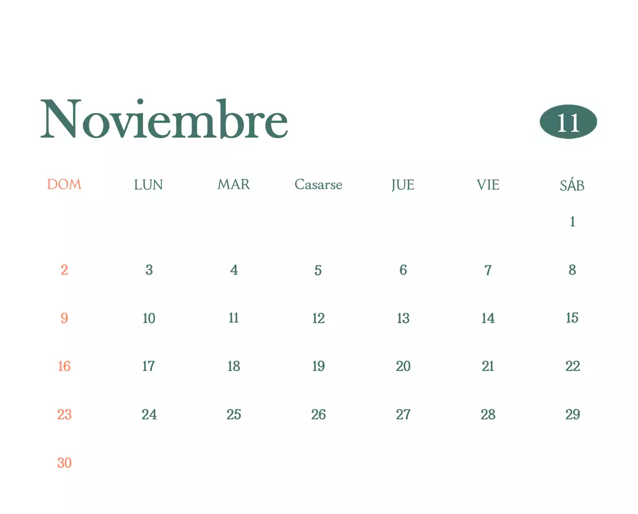 Un moderno calendario de cafeterías con recomendaciones para la bebida del mes