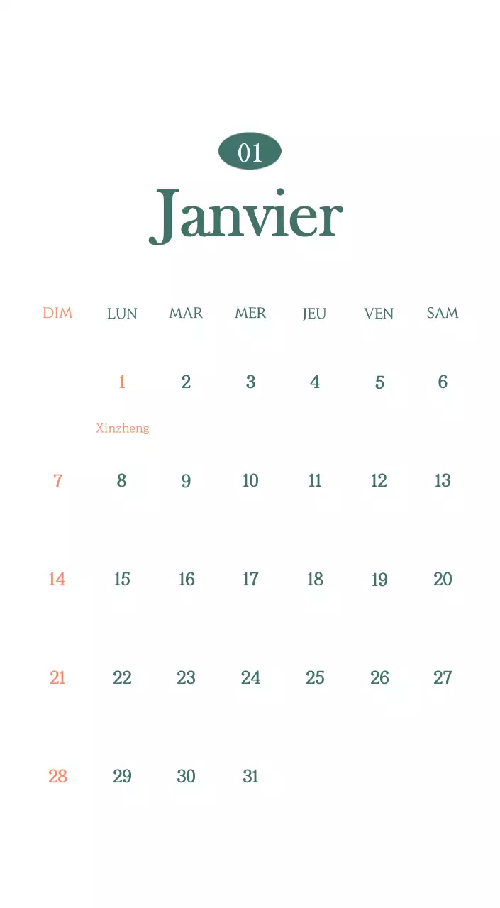 Un calendrier moderne pour les cafés avec des recommandations sur la boisson du mois.