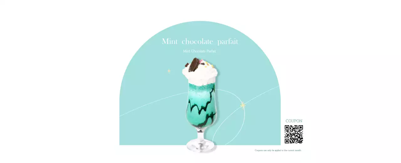 A modern cafe calendar with drink of the month recommendations