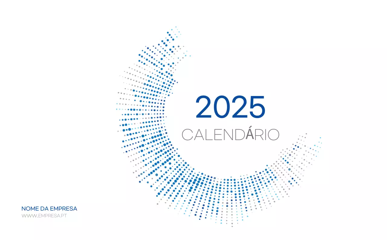 Calendário minimalista azul