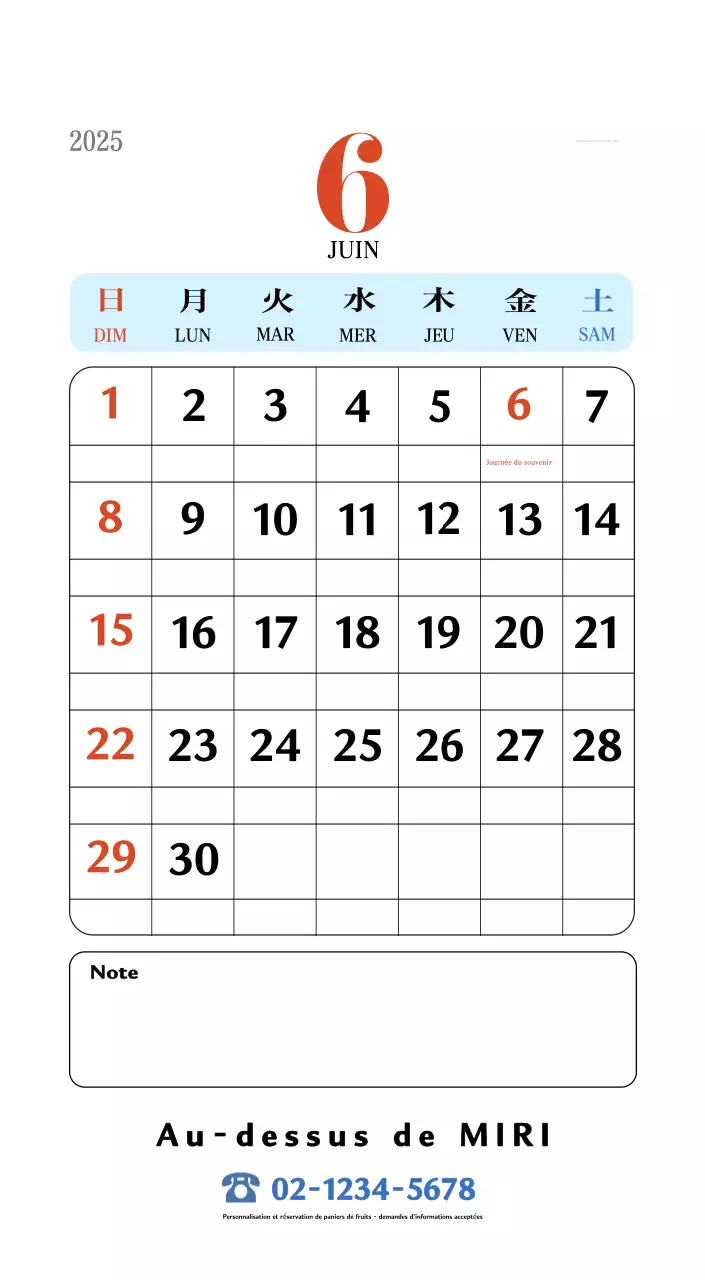 Calendrier de mémoire rétro en rouge