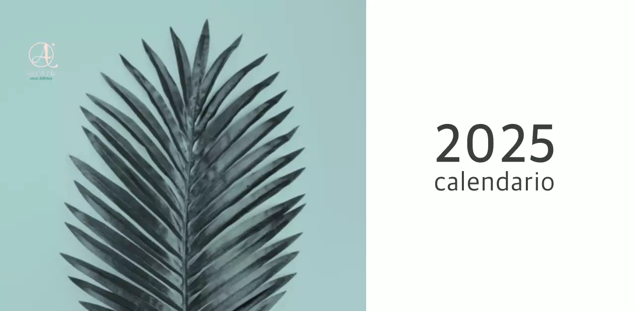 Calendario blanco de naturaleza botánica limpia