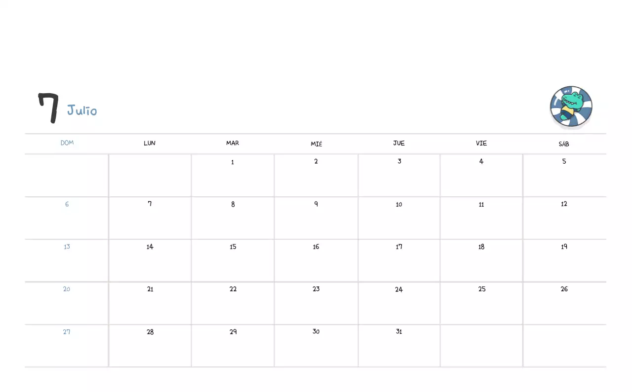 Un calendario con un bonito concepto de ilustración de Ago