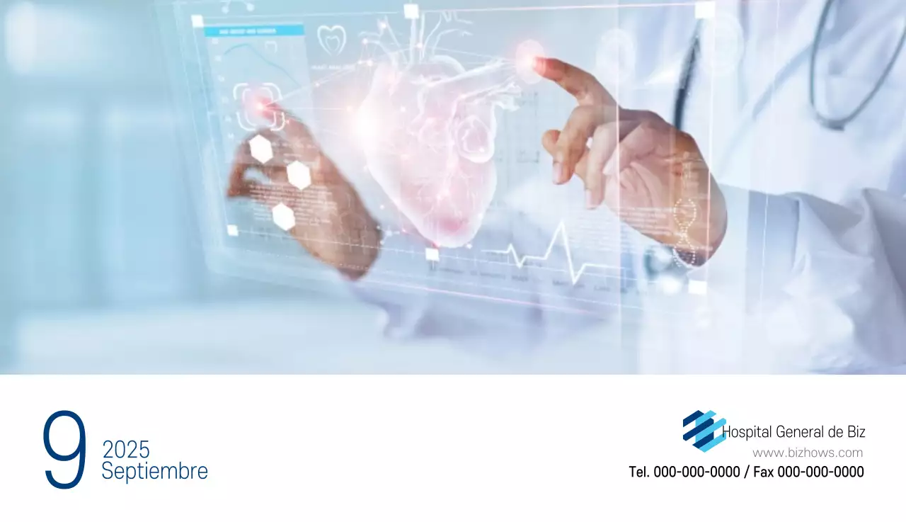 Calendario promocional Hospital Navy White Simple