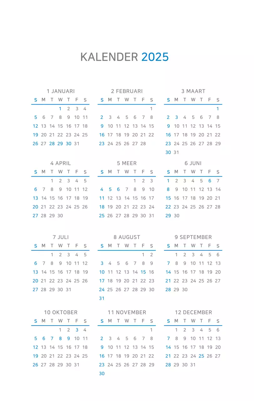 Blauwe moderne kalender bedrijfspromoties