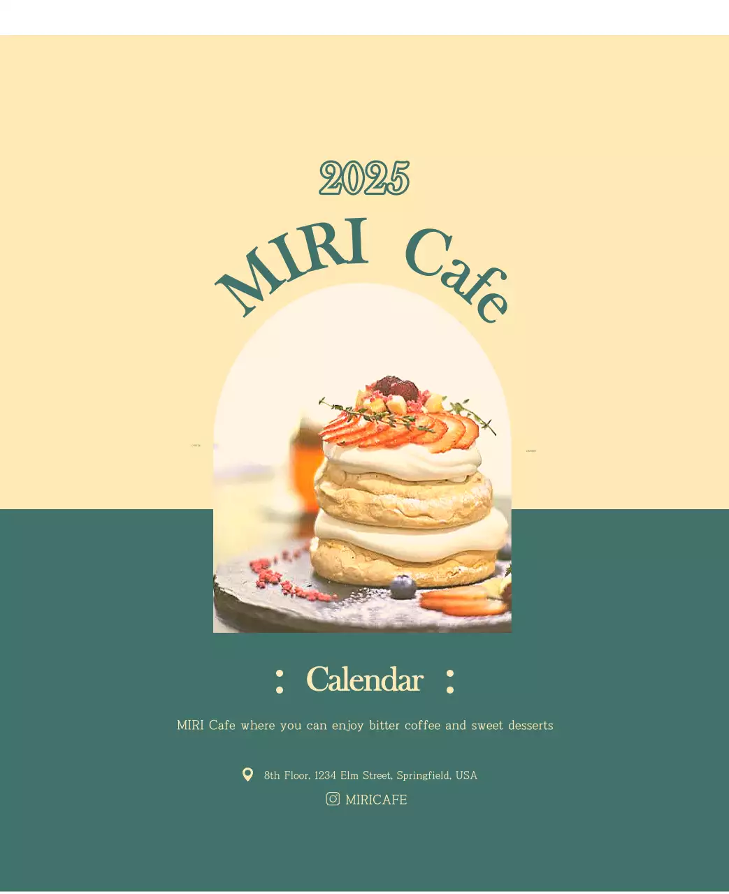Um calendário moderno de cafés com recomendações da bebida do mês