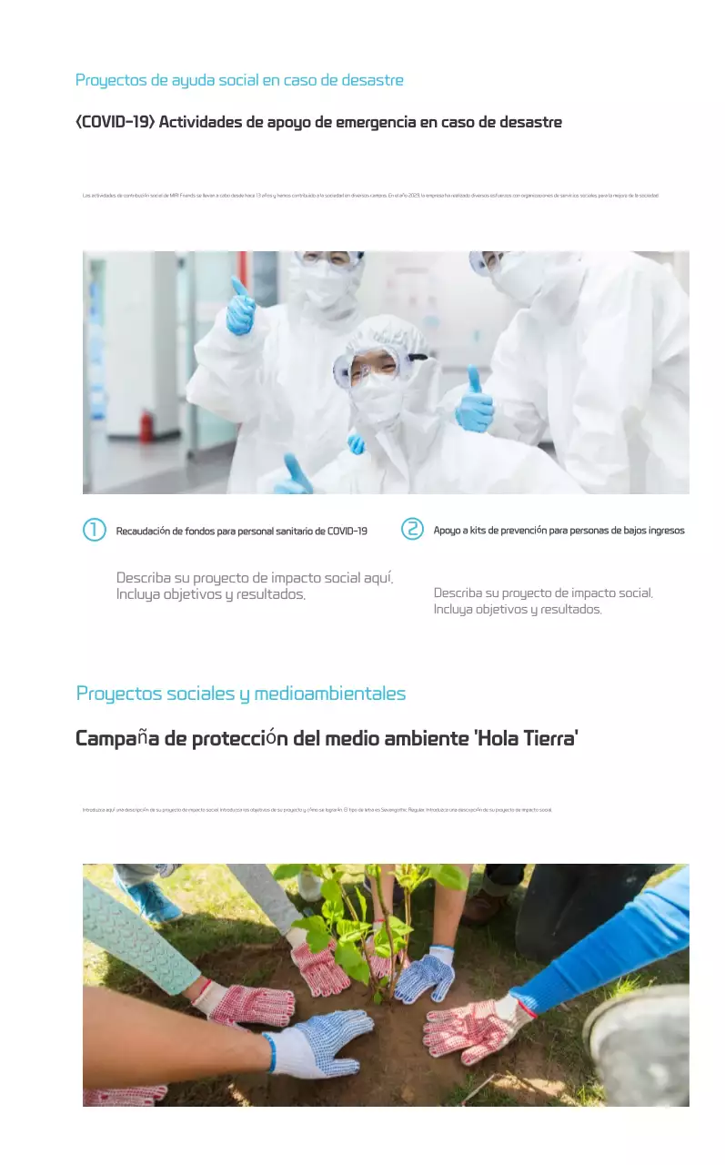 Promoción de la contribución social simple en degradado azul claro