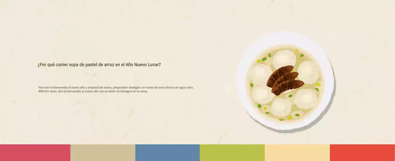 Calendario de comidas tradicionales en beige