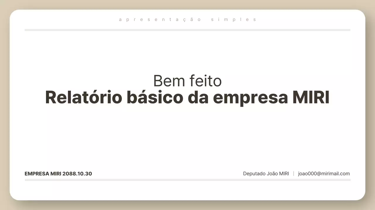 Descrição do relatório Beige clean
