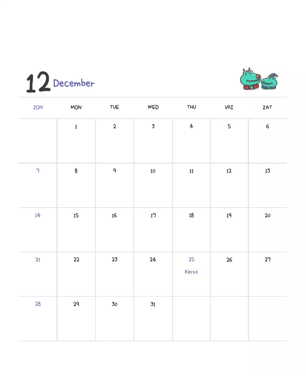 Een kalender met een schattig Ago-illustratieconcept