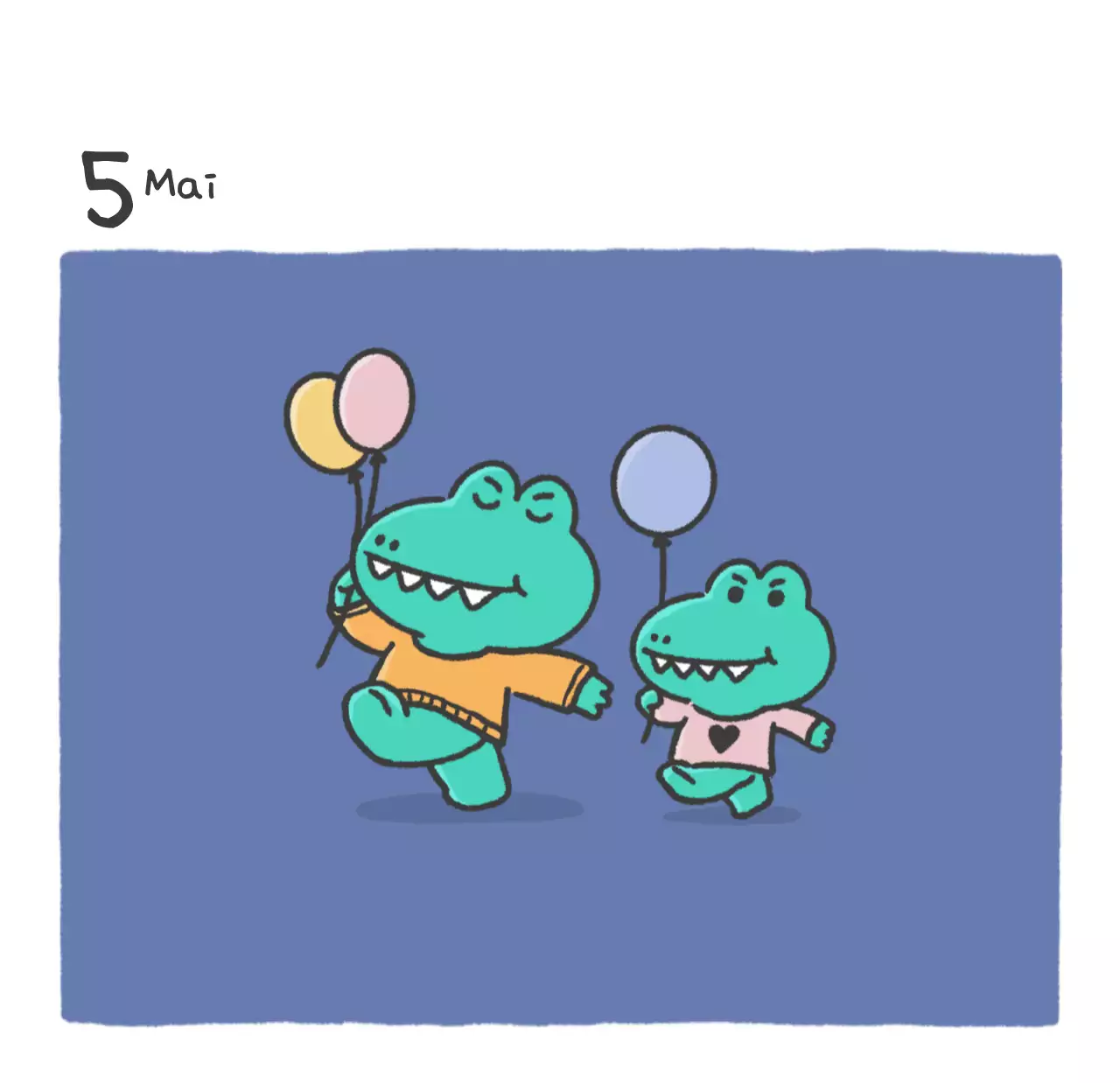 Ein Kalender mit einem niedlichen Ago-Illustrationskonzept