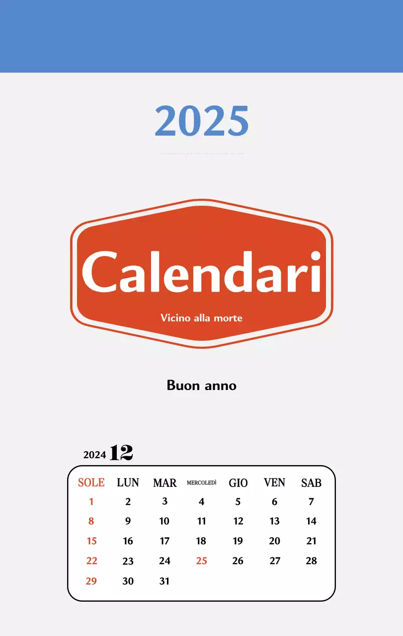 Calendario della memoria di concezione retrò in rosso