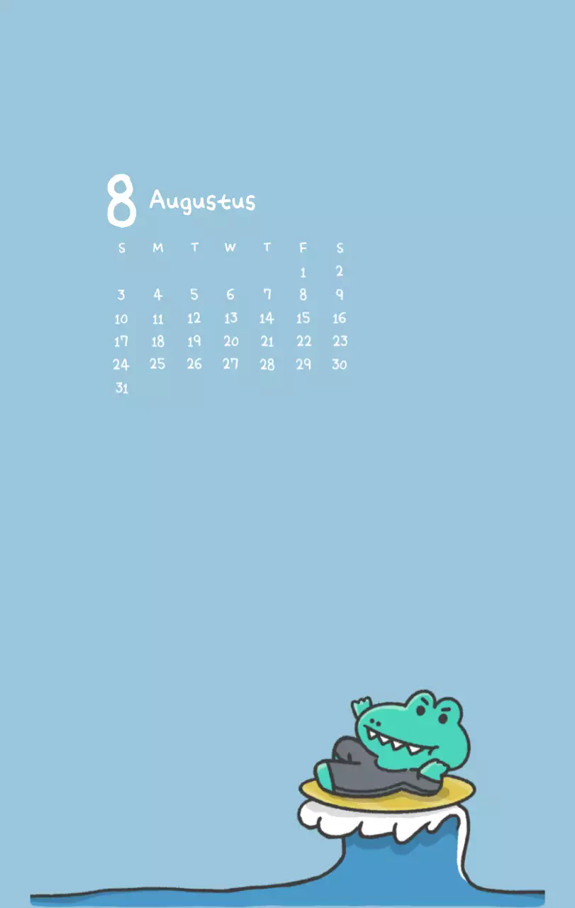 Een kalender met een schattig Ago-illustratieconcept