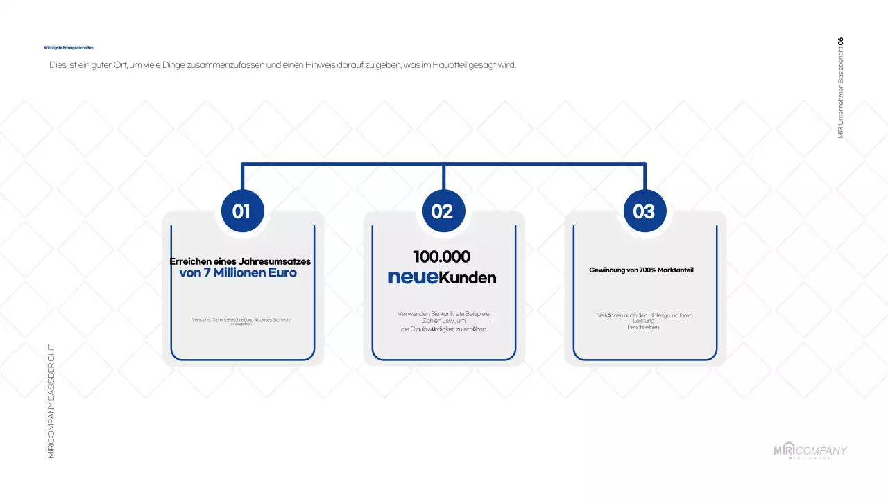 Weißer Standardbericht