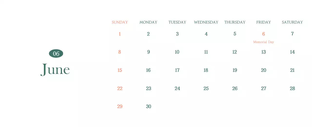 A modern cafe calendar with drink of the month recommendations