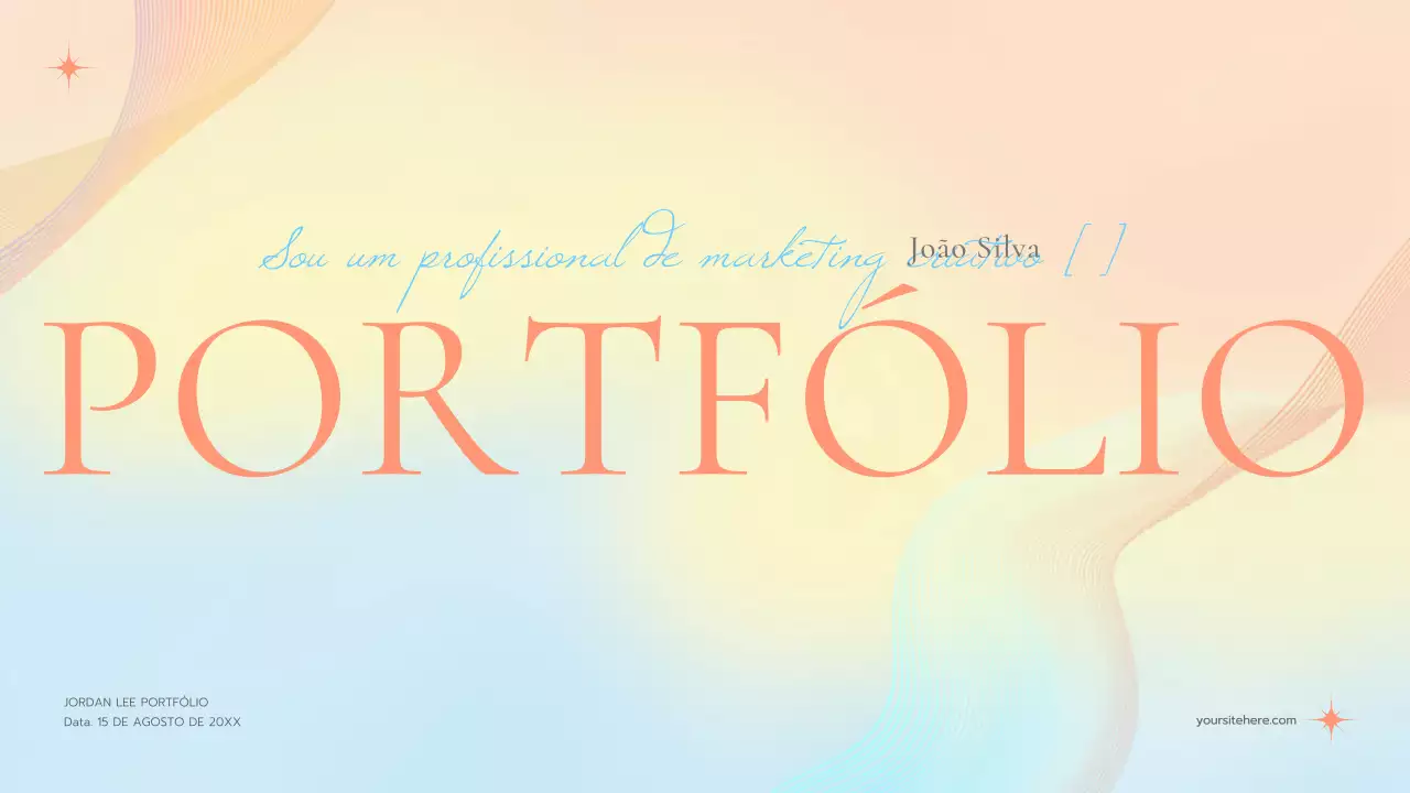 portefólio de marketing elegante em tons pastel
