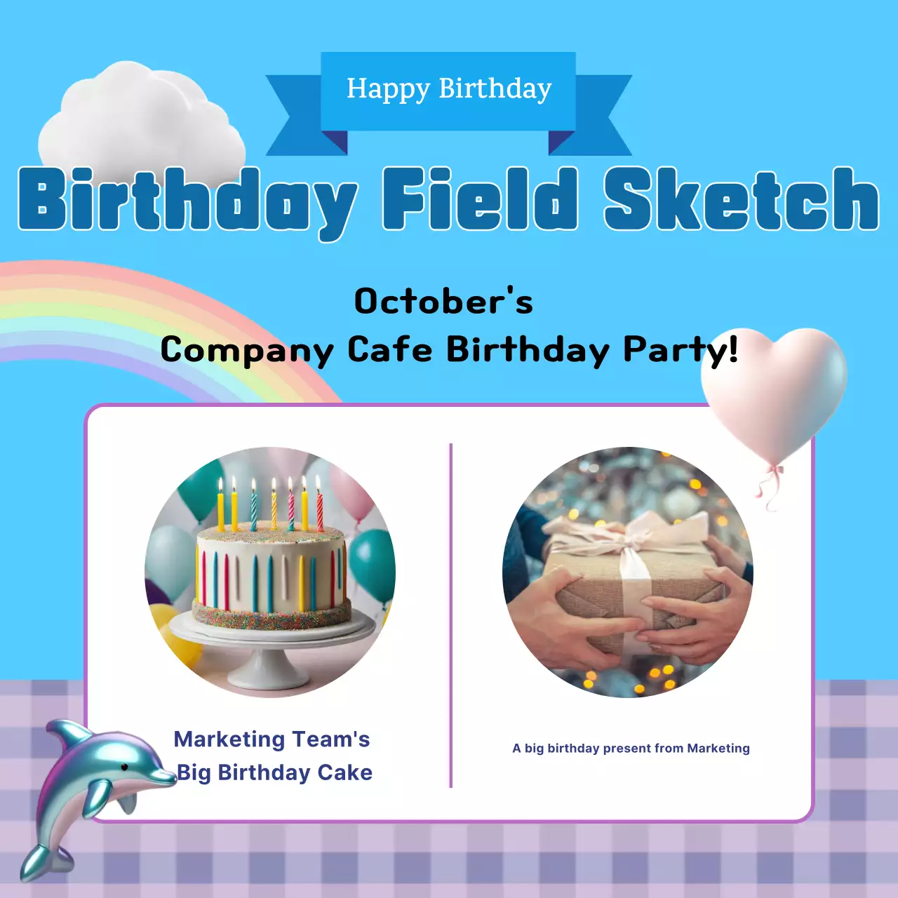 Convite para evento de aniversário na moda azul Instagram Carousel