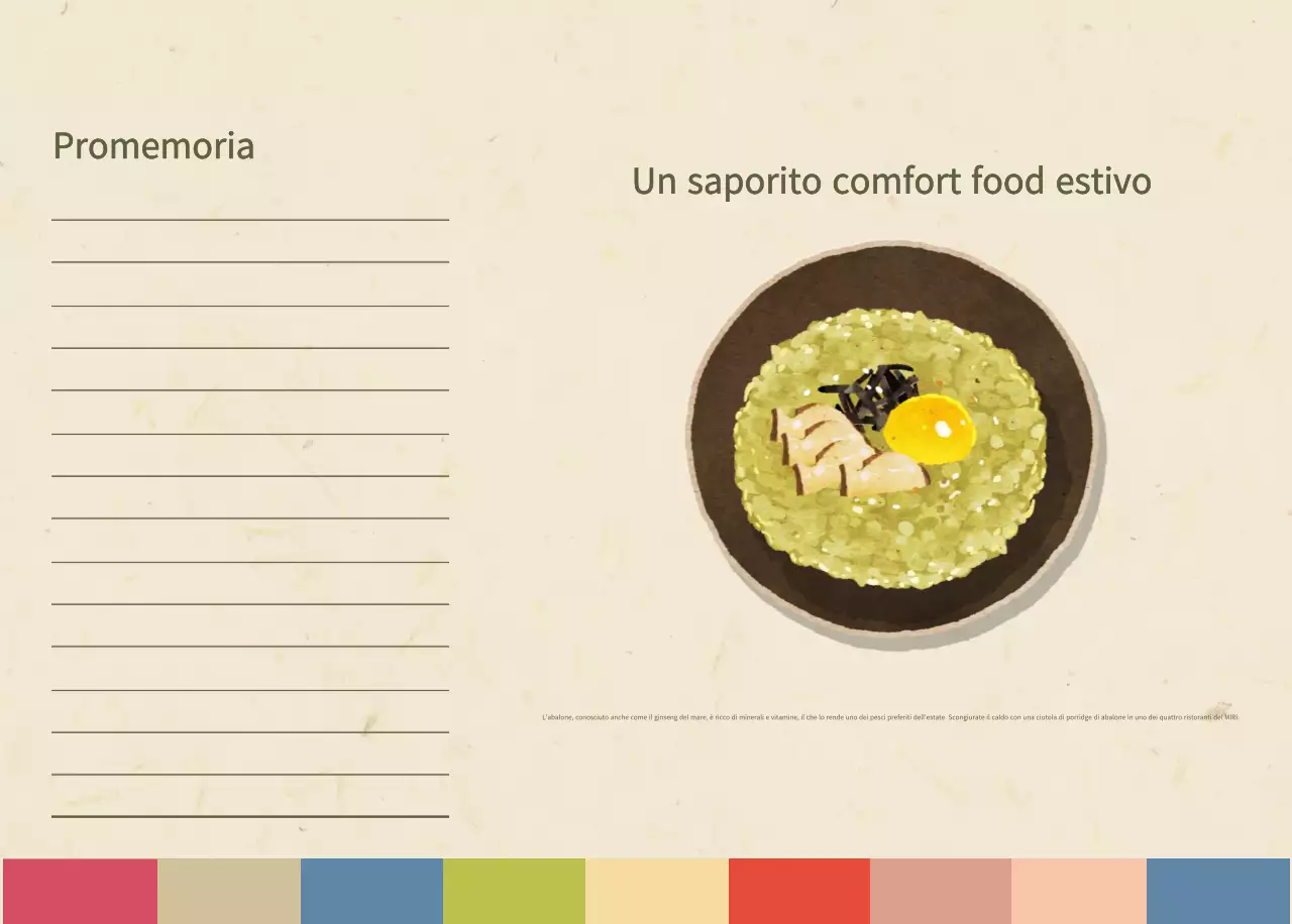 Calendario alimentare tradizionale beige