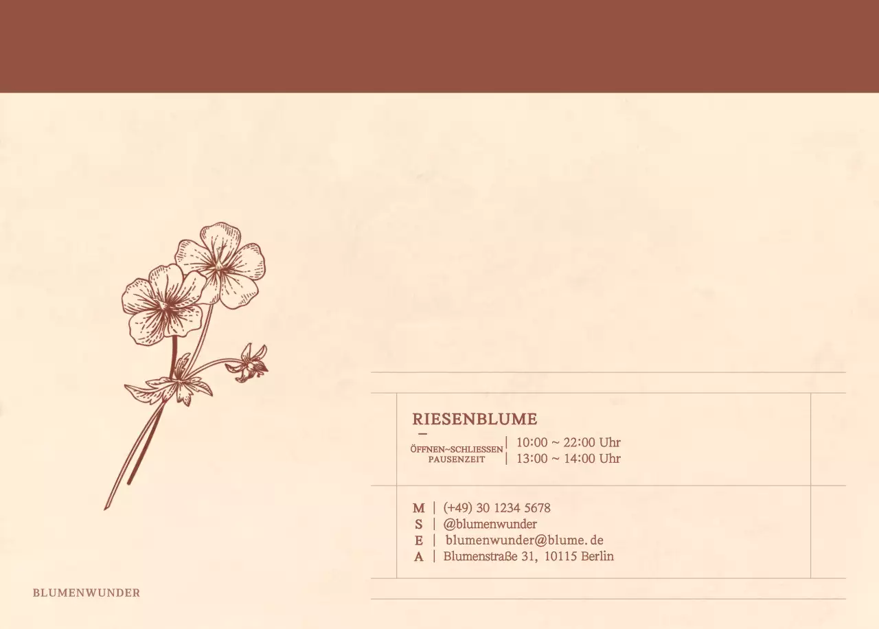 Ein sentimentaler Blumenkalender in hellbraunem und braunem Velinpapierkonzept