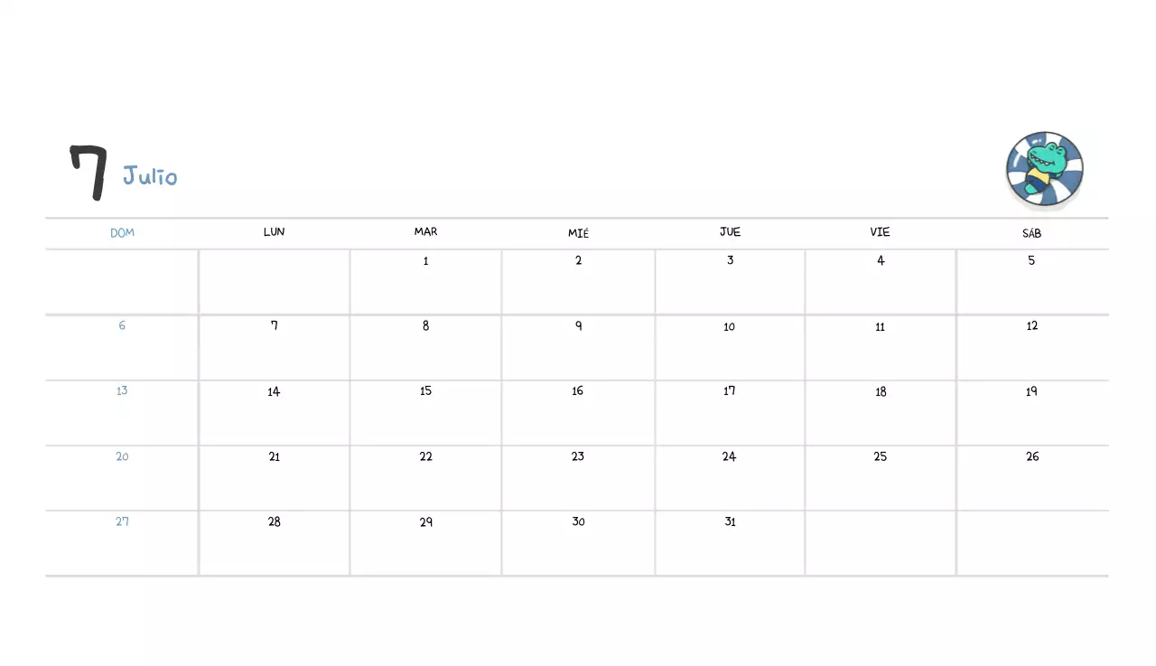Un calendario con un bonito concepto de ilustración de Ago