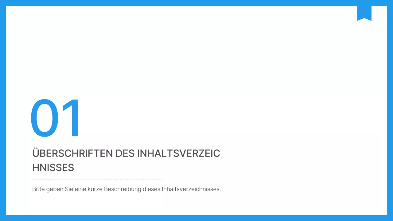 Einfacher Unternehmensbericht in Blau und Weiß