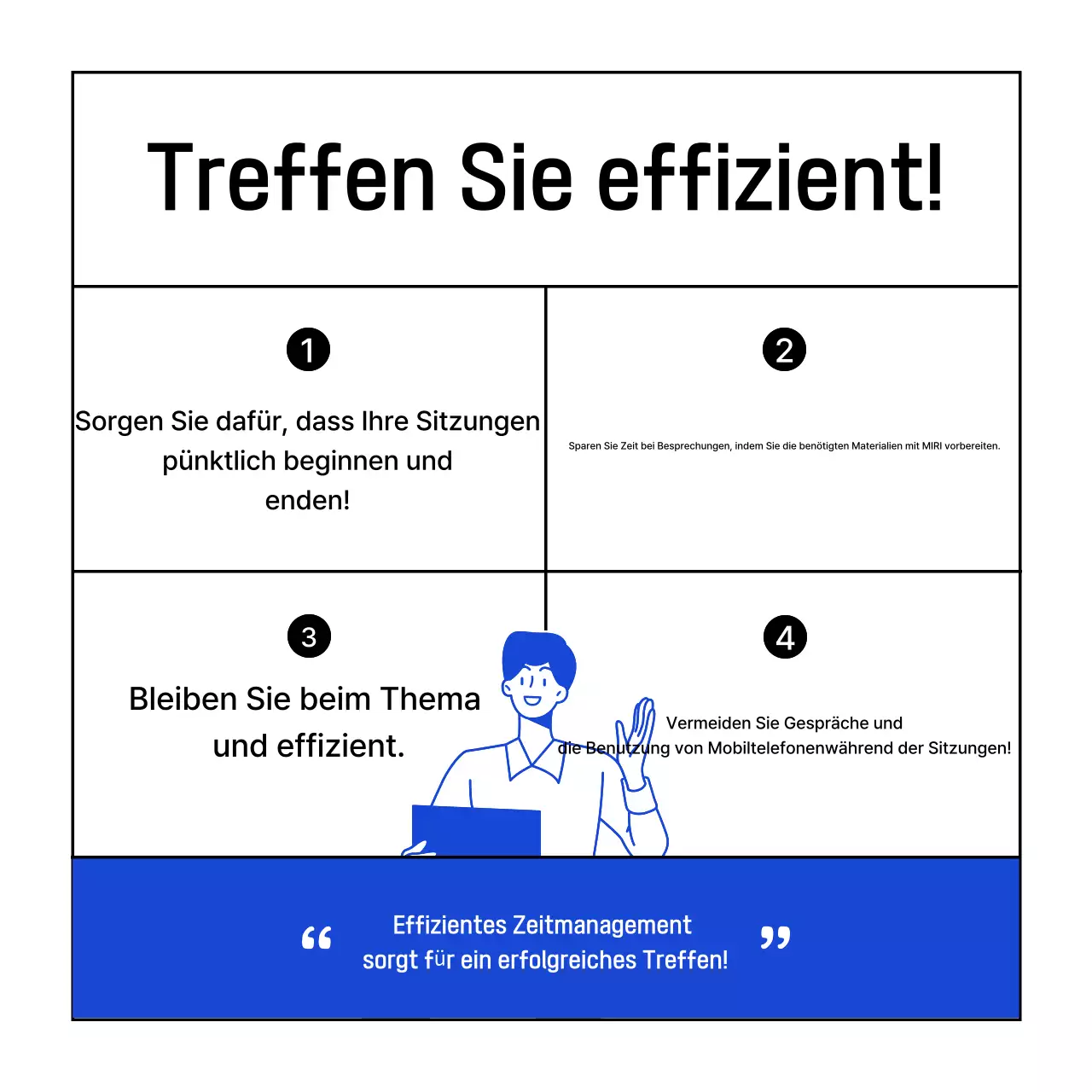 Moderne Geschäftstreffen in blauem Newsletter