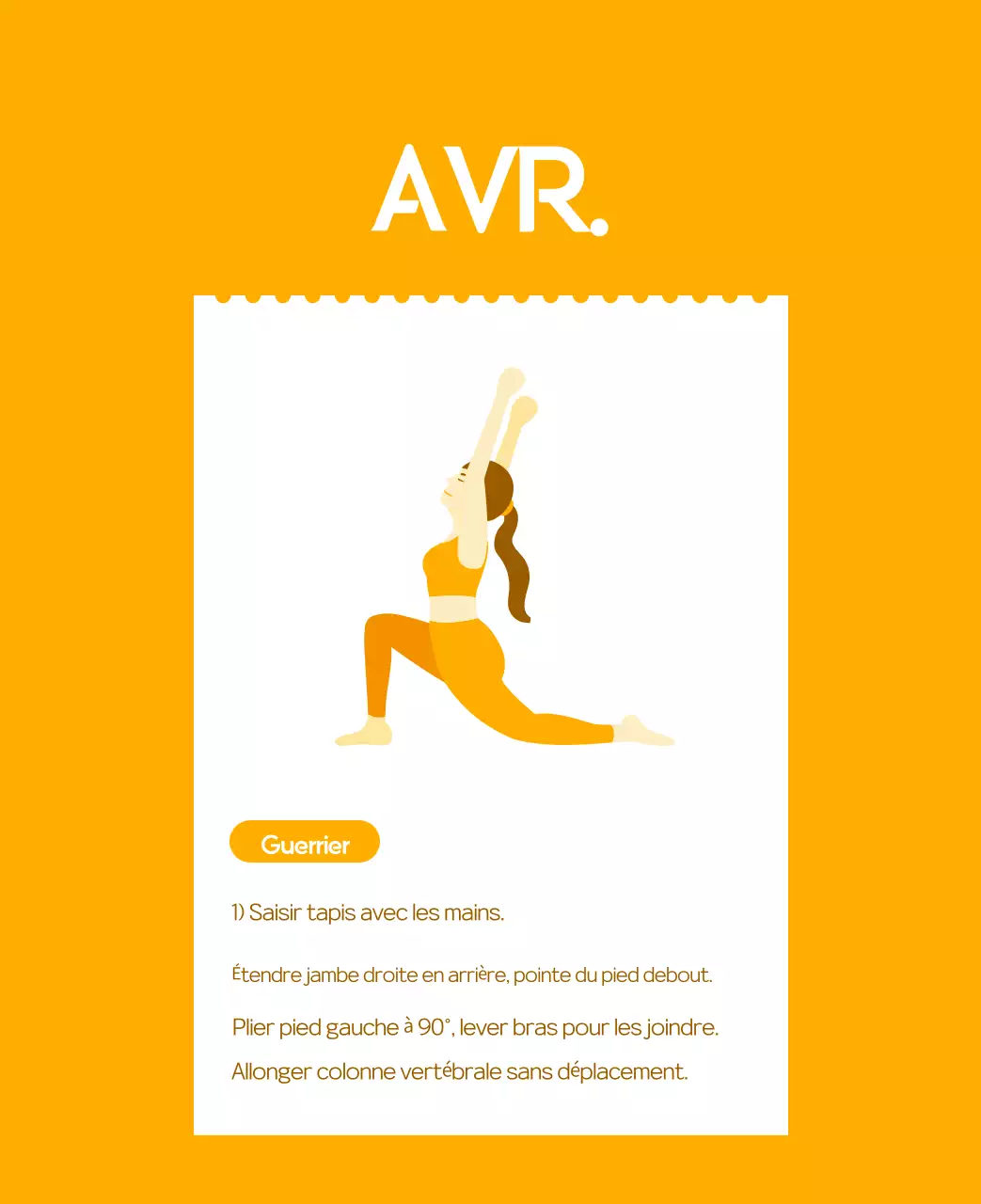 Calendrier promotionnel de yoga minimaliste orange