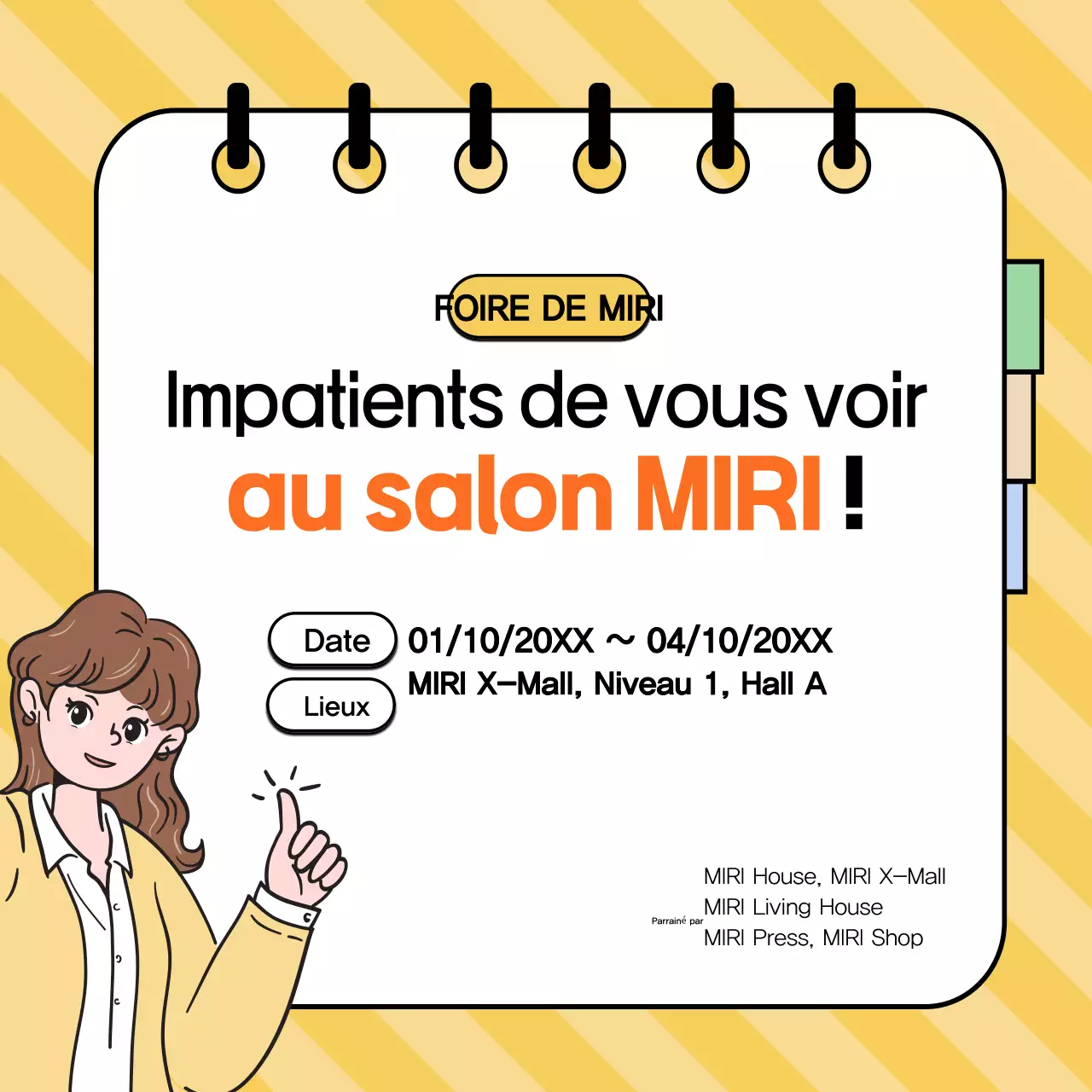 Des informations qui attirent l'attention sur un fond jaune